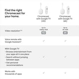 Chromecast with Google TV | 4K HDR, 60 FPS, Dolby Vision, Voice Remote | Snow