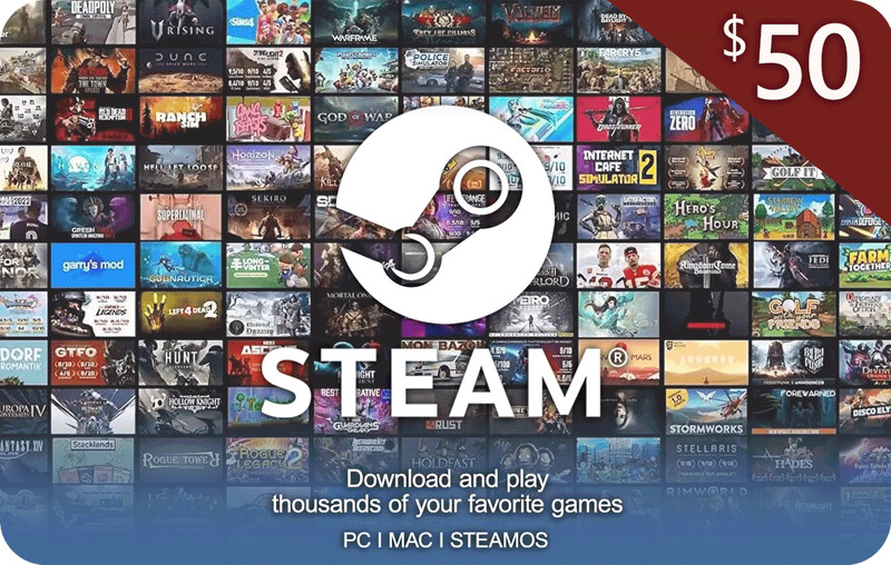 Steam Gaming Gift Card (From 5 - 50)