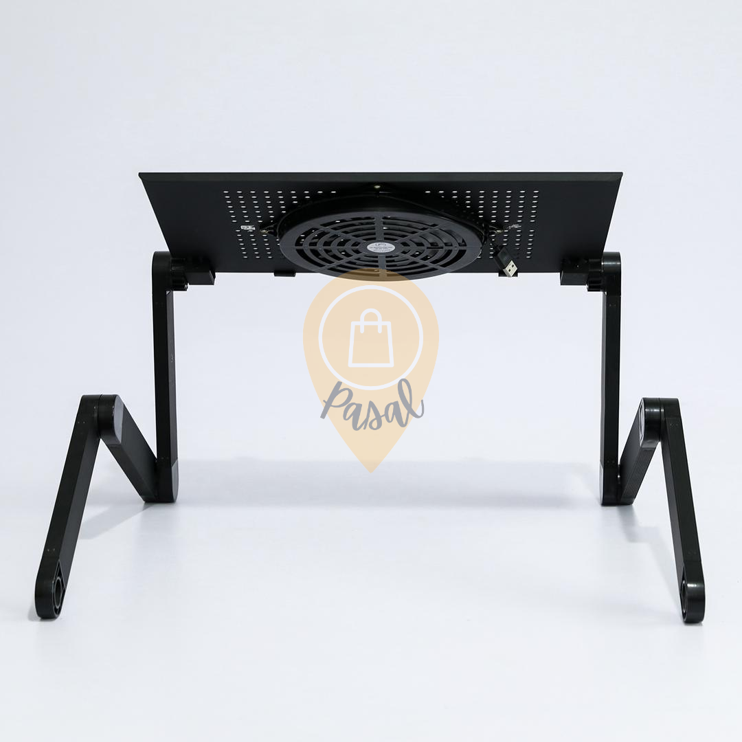 Ergonomic Foldable Portable Laptop Table - Adequate Airflow/Cooling Fan/Mouse pad