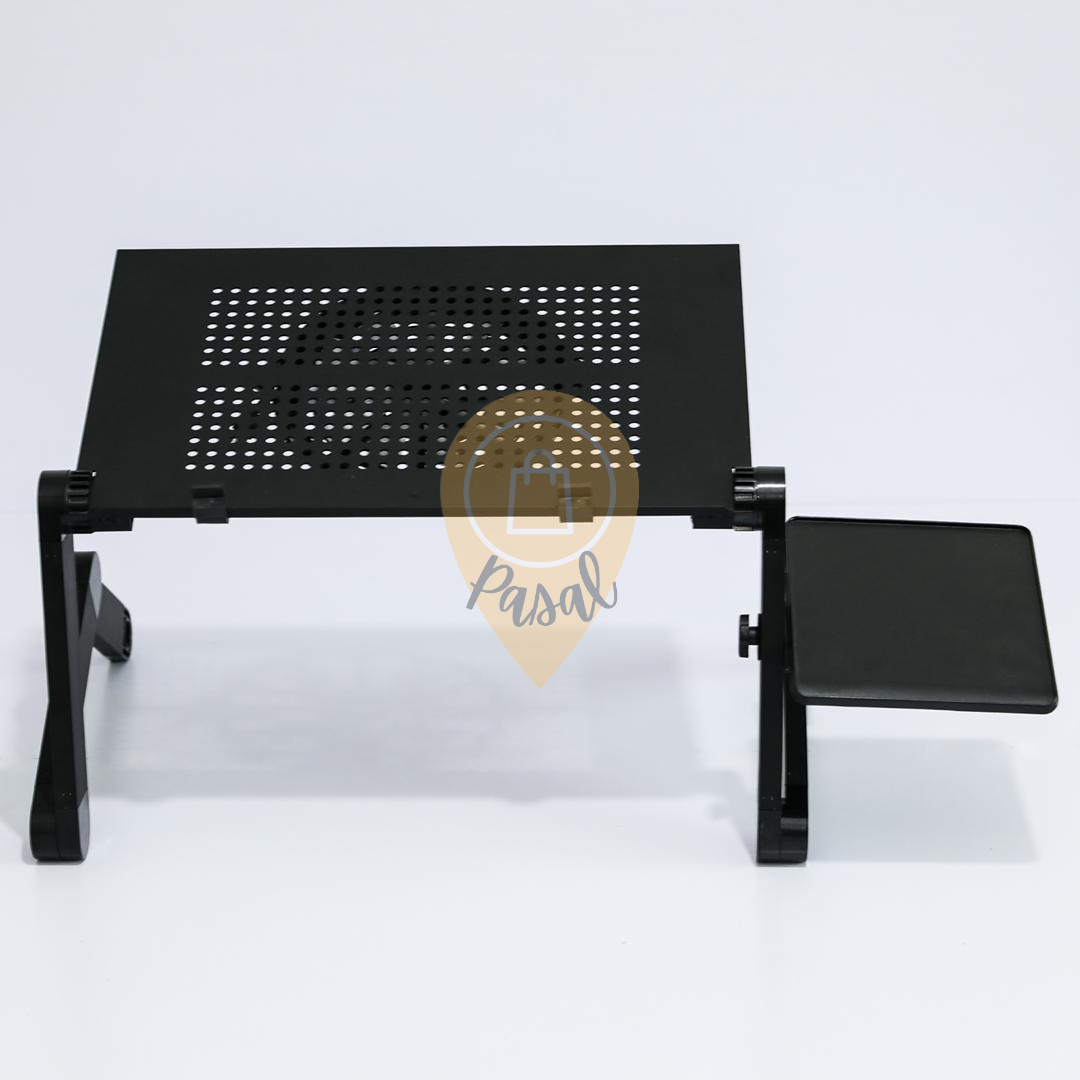 Ergonomic Foldable Portable Laptop Table - Adequate Airflow/Cooling Fan/Mouse pad